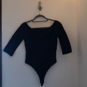Black off the shoulder bodysuit